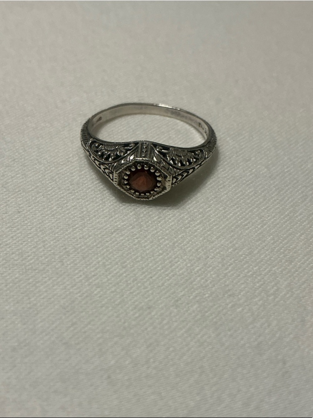 Vintage Art Deco Style Filigree Ring, sterling silver
